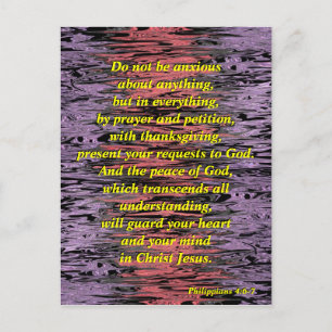 Do Not Be Anxious (warped) - Postcard