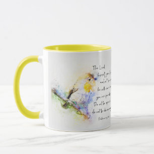 Do not be discouraged, watercolor bird   mug