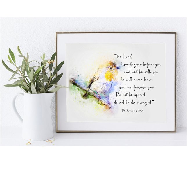 Do not be discouraged, watercolor bird poster (Creator Uploaded)