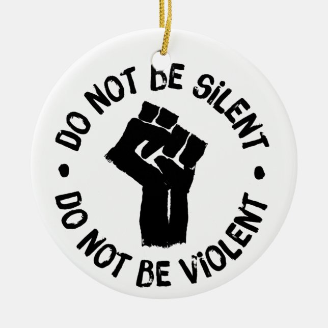 Do not be silent ceramic tree decoration (Front)