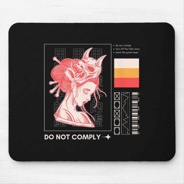 Do Not Comply Resist The Great Reset  Mouse Pad (Front)