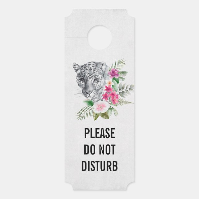 Do Not Disturb Beautiful Leopard Head Exotic Door Hanger (Front)