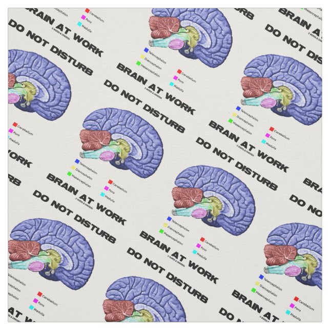 Do Not Disturb Brain At Work Brain Anatomy Advice Fabric (Swatch)