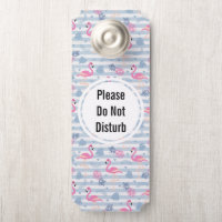 Do Not Disturb Cite Flamingo & Pineapple Pattern