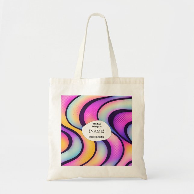 Do Not Disturb  – Colourful Abstract  Personalised Tote Bag (Front)