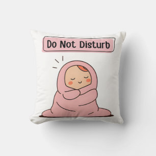 Do Not Disturb – Cute Comic Mood Doodle Cushion