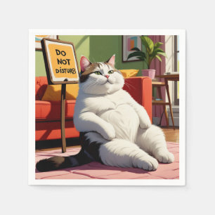 Do not Disturb Fat Cat Funny Napkin