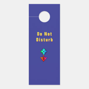 Do Not Disturb Flower Logo Blue Door Hanger