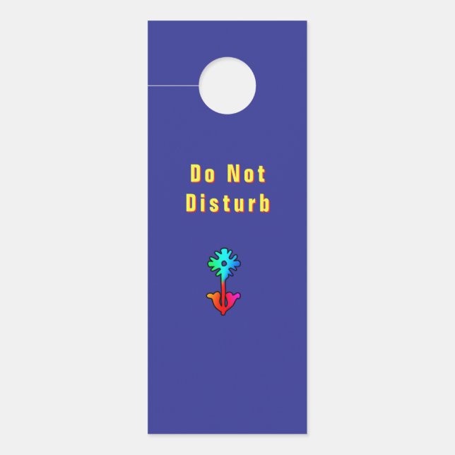 Do Not Disturb Flower Logo Blue   Door Hanger (Front)