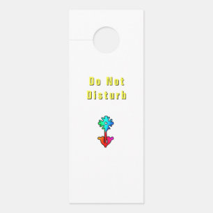 Do Not Disturb Flower Logo White Door Hanger