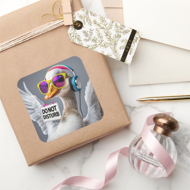 Do Not Disturb Goose Square Sticker (Gifting)