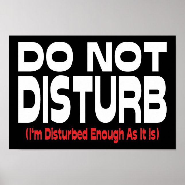 Do Not Disturb - I'm Disturbed Enough As It Is Poster (Front)