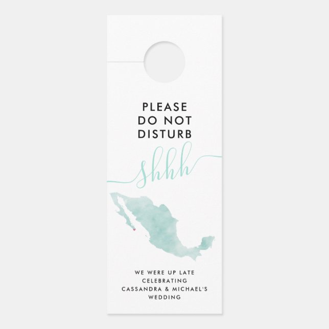 Do Not Disturb | Mexico Map | Wedding Guest Door Hanger (Front)