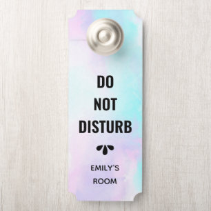 Do Not Disturb Modern Blue & Purple Watercolor Door Hanger