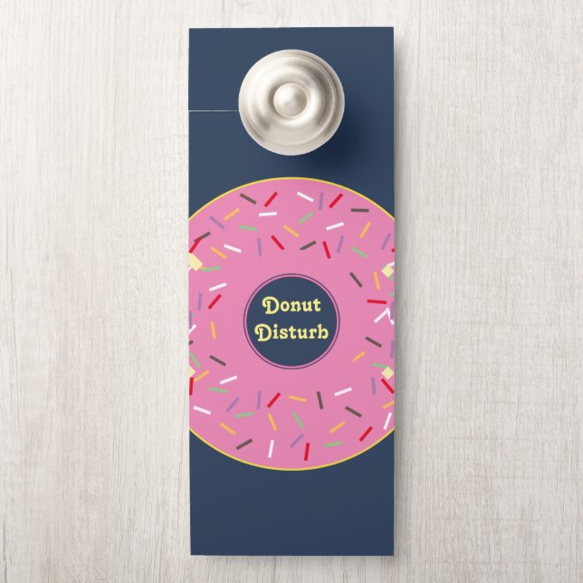 Do Not Disturb Please Knock Pink Donut Door Hanger (On Knob)