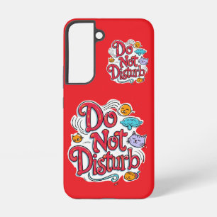 Do Not Disturb Red Cat Art Design Protection Samsung Galaxy Case