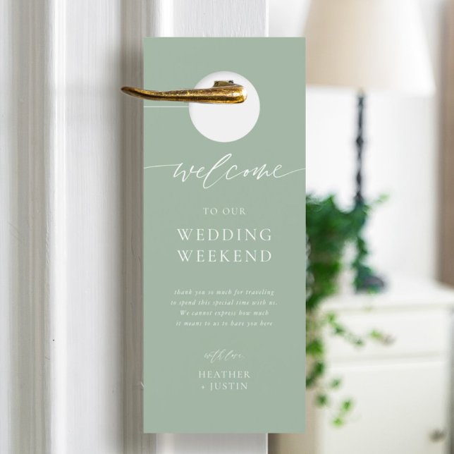 Do Not Disturb Sage Green Wedding Hotel Door Hanger (Creator Uploaded)