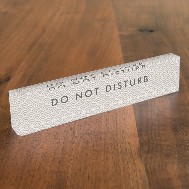 Do Not Disturb Sign Pretty Gray Custom Business Nameplate (Side)