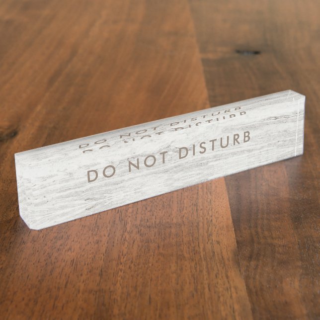 Do Not Disturb Sign Stone Marble Gold Business Nameplate (Side)