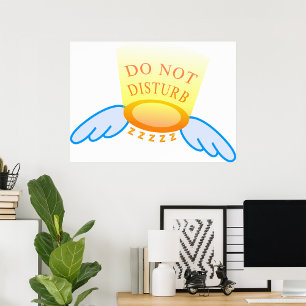 Do Not Disturb Sleep Mode Flying Halo and Wings  Poster