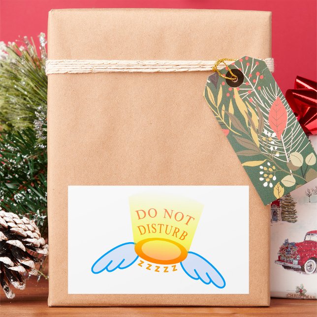 Do Not Disturb Sleep Mode Flying Halo and Wings  Rectangular Sticker (Creator Uploaded)