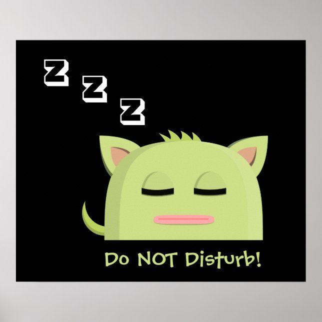 Do not disturb! Sleeping Kitty Poster (Front)
