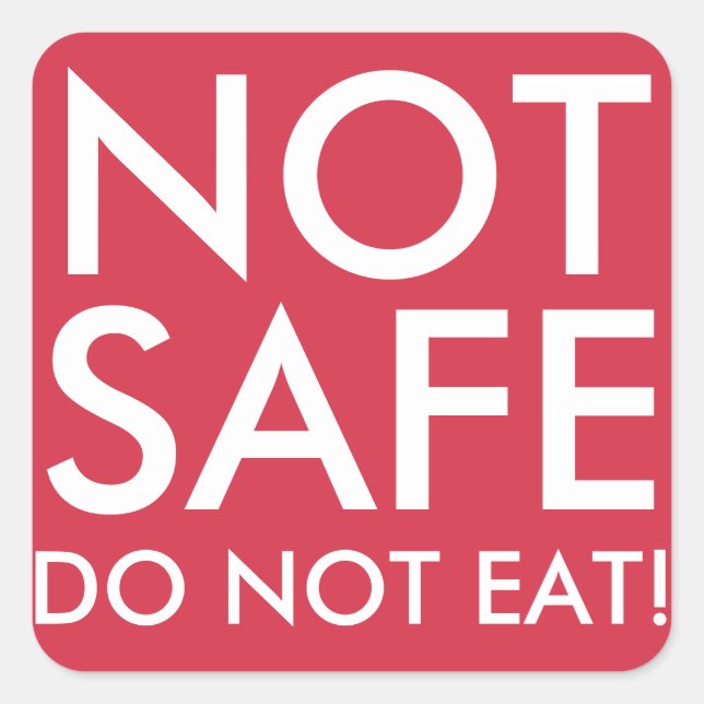 DO NOT EAT Not safe food stickers for allergies (Front)