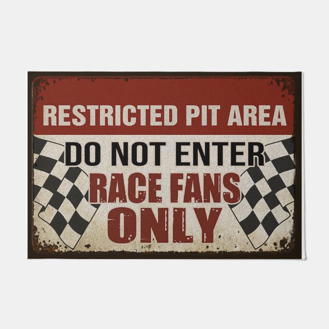Do Not Enter Race Fans Only Mat, Racing Lovers Doormat (Front)
