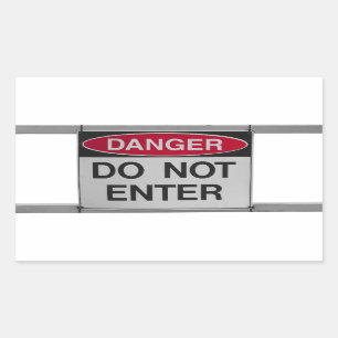 Do not enter sign rectangular sticker
