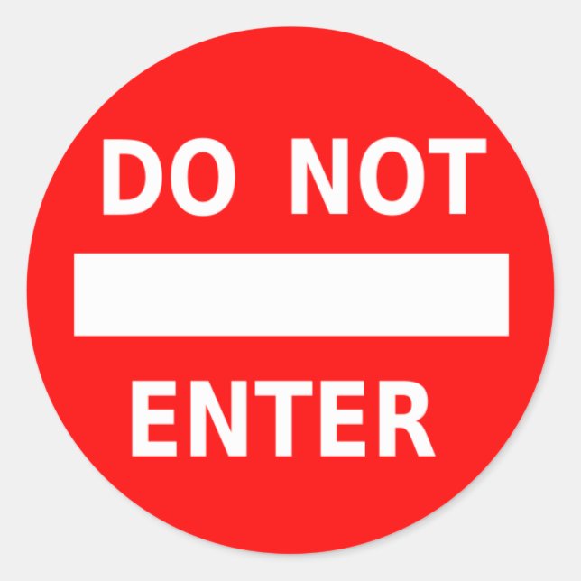 Do Not Enter stickers (Front)