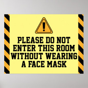 Do Not Enter Without Mask Poster