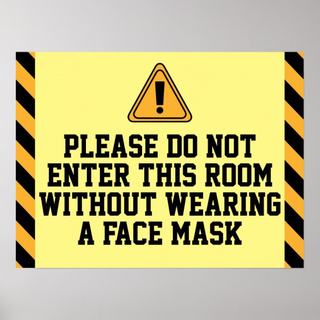 Do Not Enter Without Mask Poster (Front)