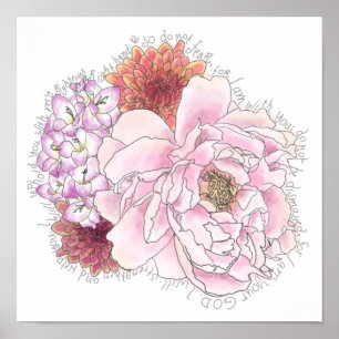 Do not fear inspirational quote bible Isaiah 41 10 Poster