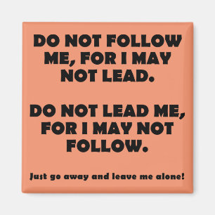 Do Not Follow Or Lead Funny Fridge Magnet