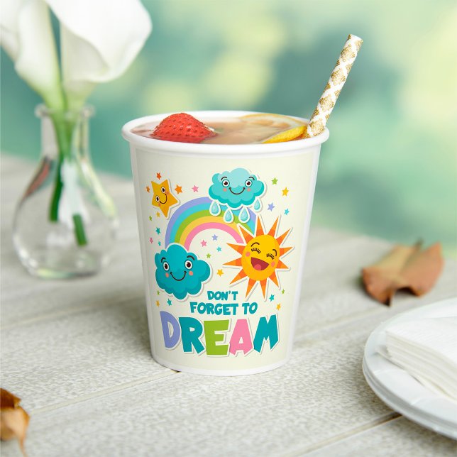 Do Not Forget to Dream Inspirational Sun Clouds  Paper Cups (Creator Uploaded)