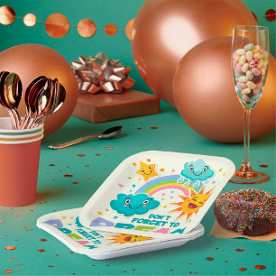 Do Not Forget to Dream Inspirational Sun Clouds  Paper Plate