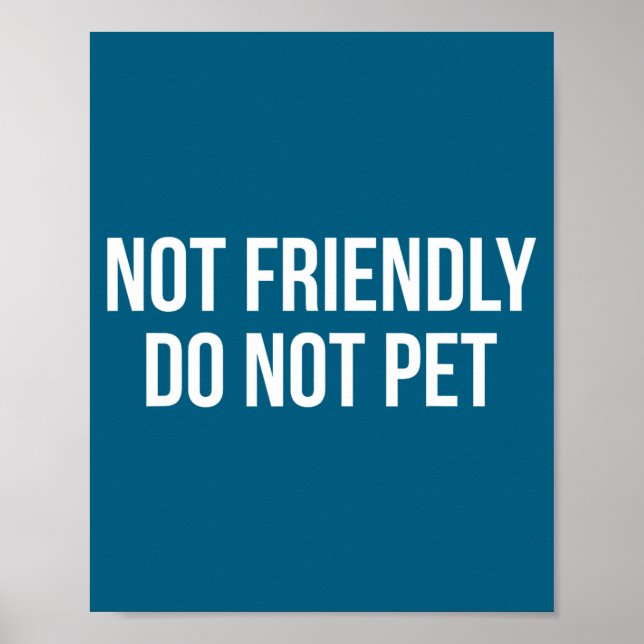 Do Not Friendly Not Pet Poster (Front)