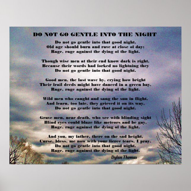 DO NOT GO GENTLE INTO THE NIGHT POSTER (Front)