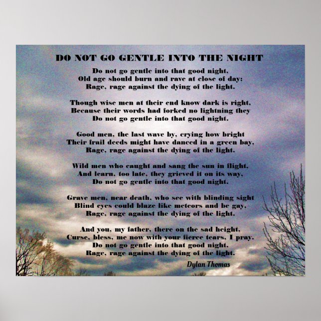 DO NOT GO GENTLE INTO THE NIGHT POSTER (Front)