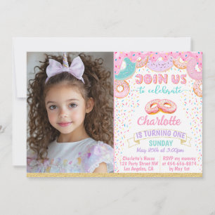Do not Grow Up Doughnut Birthday Photo Invitation