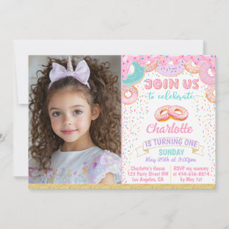 Do not Grow Up Doughnut Birthday Photo Invitation