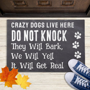 Do Not Knock - Rustic Slate Welcome Funny Dog Doormat