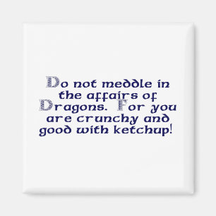 Do not meddle in the affairs of Dragons. Magnet