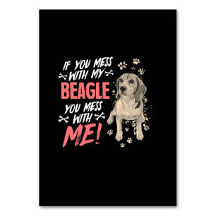 Do Not Mess With My Beagle Dog Table Number