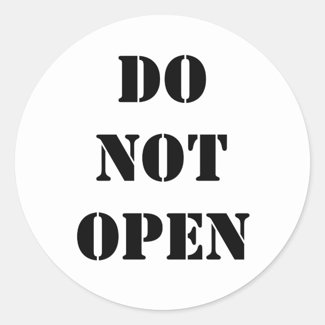 Do not open black and white office envelope seal (Front)