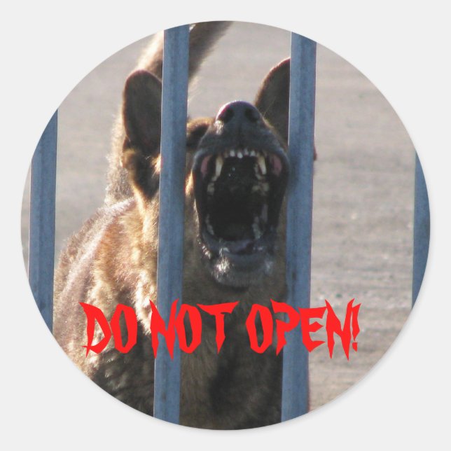 Do not open classic round sticker (Front)