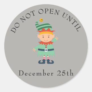 Do not open elf classic round sticker