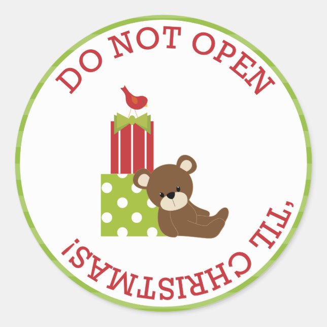 Do Not Open 'Till Christmas Stickers (Front)