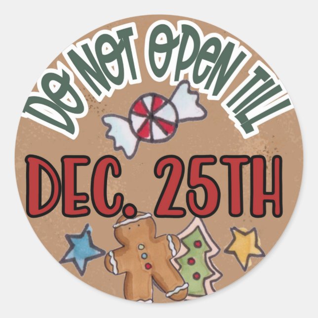 Do Not Open Till Dec. 25th Sticker (Front)