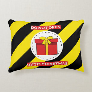 Do Not Open Until Christmas Decorative Cushion